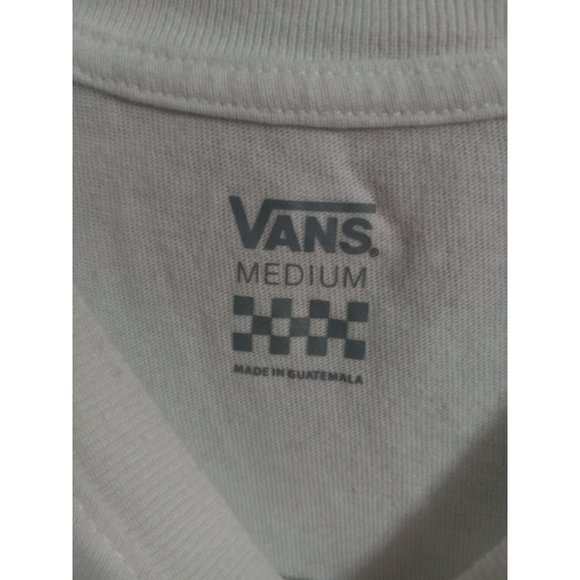 Vans Off The Wall Medium White Long Sleeve Casual Skate Outdoor Logo Shirt - Picture 4 of 5